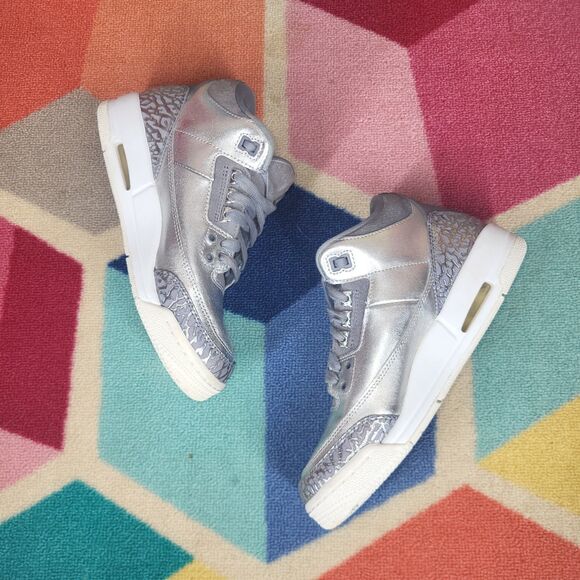 Nike KIDS Jordan 3 Retro Premium Heiress CHROME (AA1243-020) Size 5Y - Picture 6 of 7